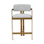 CBS8761-KS 65cm Brushed Gold Bar Stool - Grey Boucle