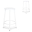 CBS8851-NHx2 65cm Timber Seat Bar Stool - White (Set of 2)