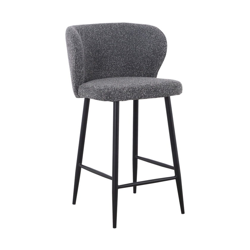 CBS8902-ST 65cm Bar Stool - Anthracite Grey Boucle (Set of 2)
