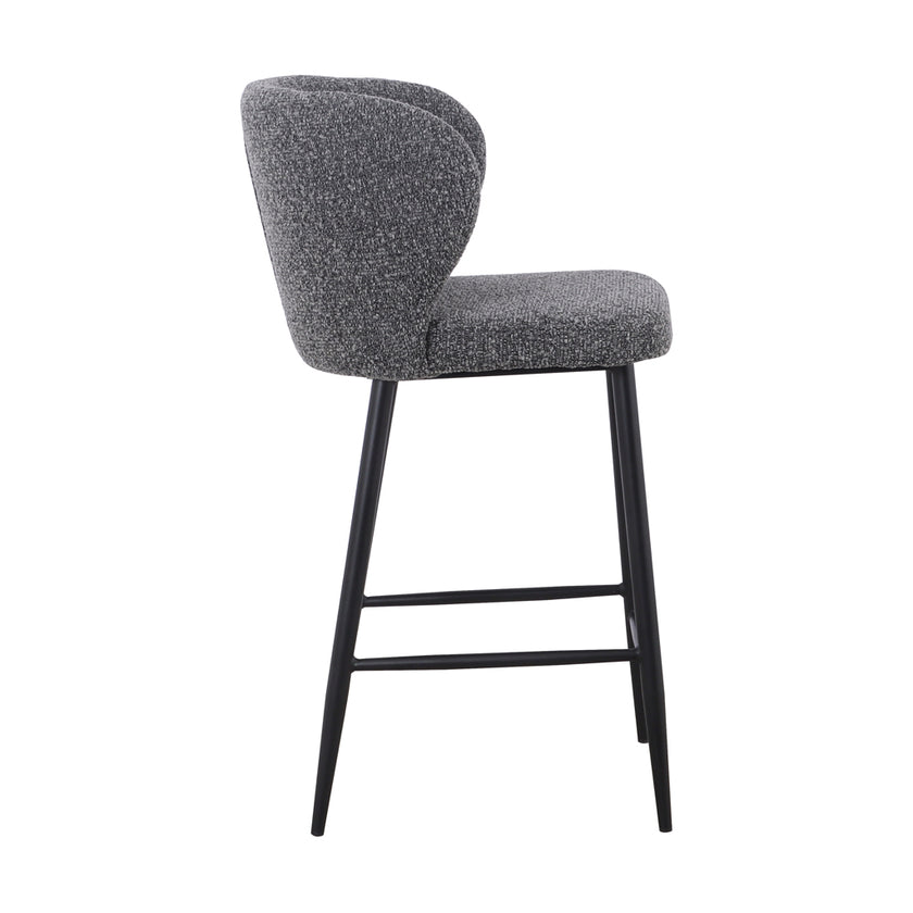 CBS8902-ST 65cm Bar Stool - Anthracite Grey Boucle (Set of 2)