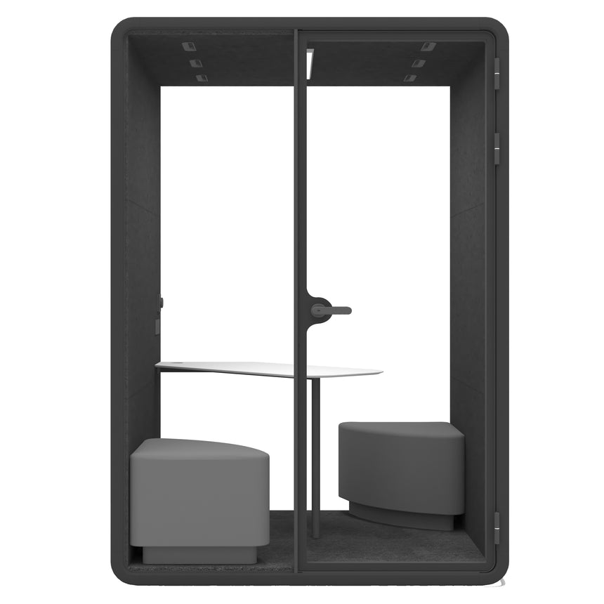 Evolve 2 Person Medium Office Pod - Black by Humble Office