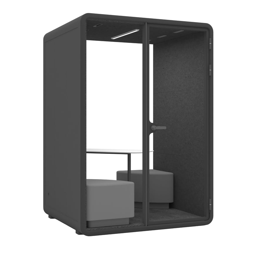 Evolve 2 Person Medium Office Pod - Black by Humble Office