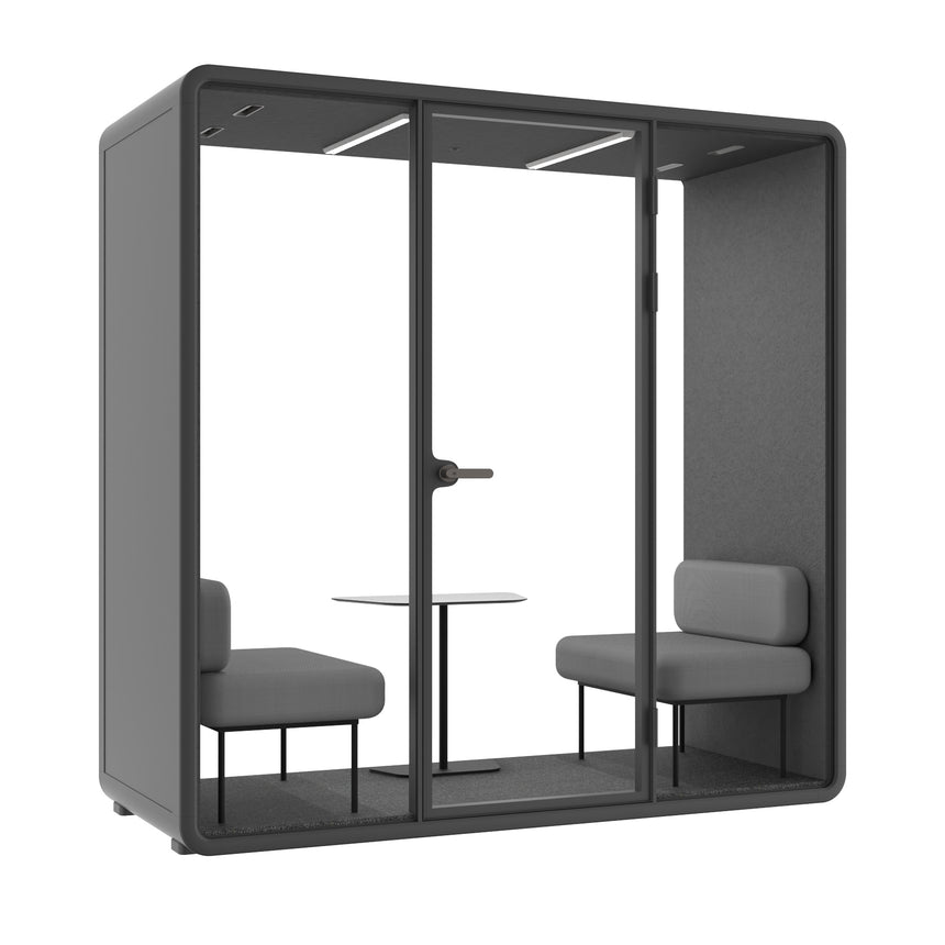 Evolve 2 Person Slim Large Meeting Pod - Black by Humble Office