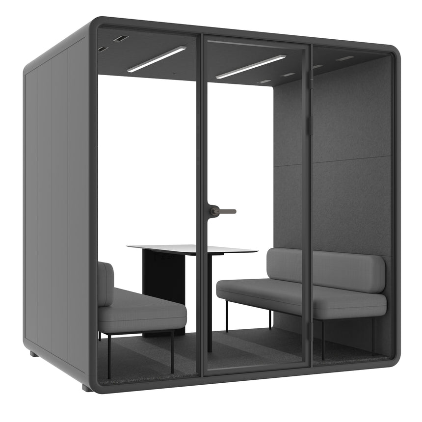 Evolve 4 Person Large Meeting Pod - Black by Humble Office