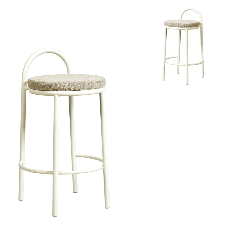 CBS8358-BS Pepper Boucle Bar Stool - Brushed Gold Base