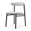 CDC6996-SD Fabric Dining Chair - Moon White Boucle and Black Legs (Set of 2)