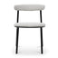 CDC6996-SD Fabric Dining Chair - Moon White Boucle and Black Legs (Set of 2)