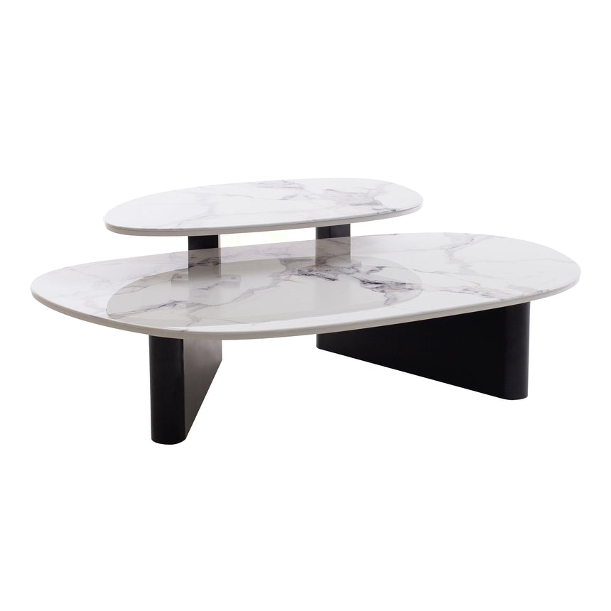 CCF8582-DW 1.3m Marble Coffee Table - Black