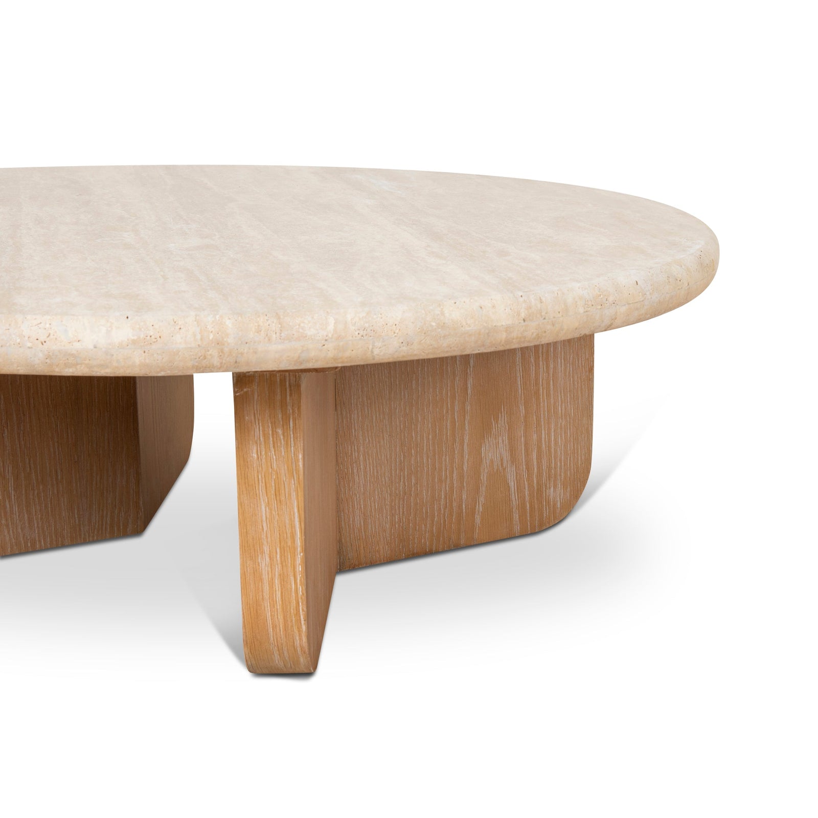 CCF10120-NI 90cm Round Travertine Coffee Ta... | Calibre Furniture