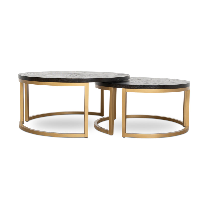 CCF10199-VN Nested Coffee Table - Peppercorn and Brass