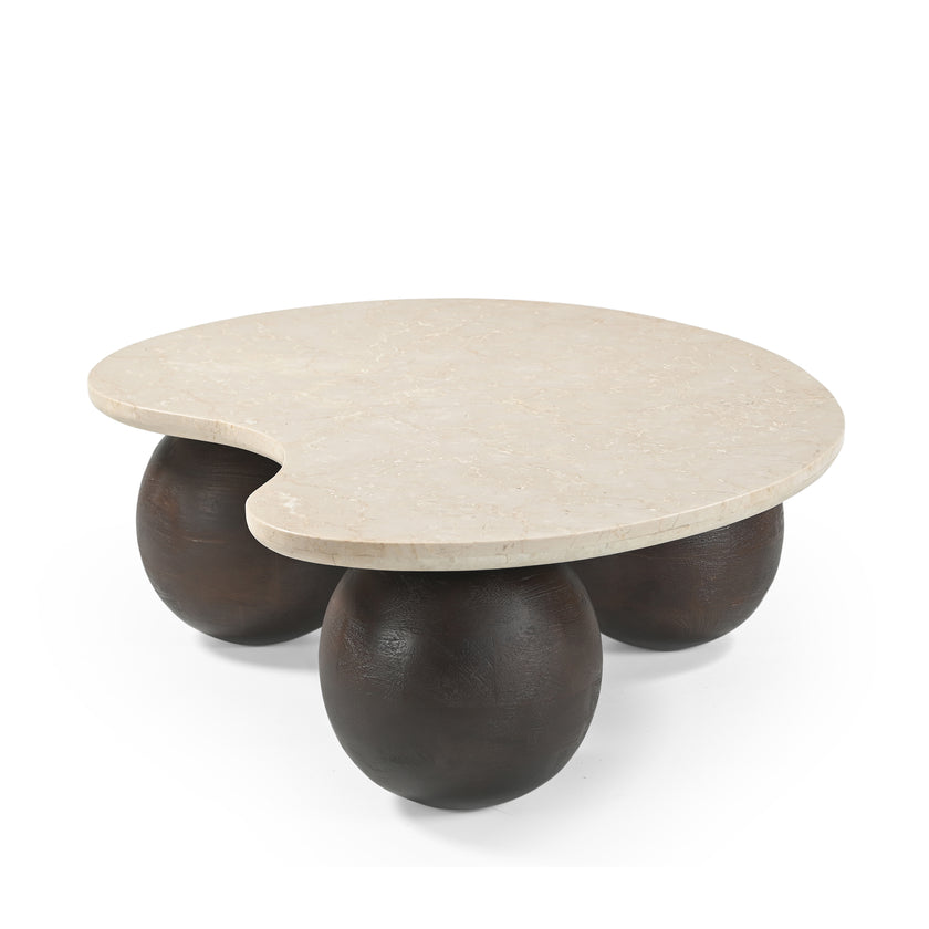 CCF10210-RB 1.04m Travertine Coffee Table - Walnut