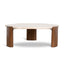 CCF10373-NY 100cm Travertine Coffee Table - Walnut
