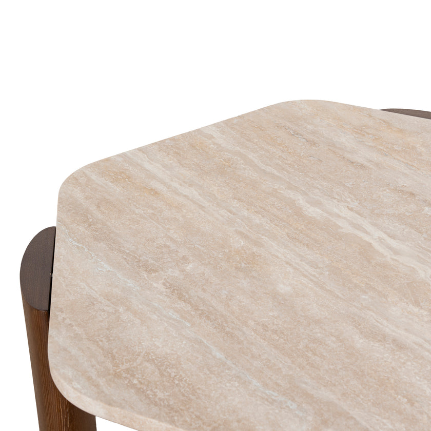 CCF10373-NY 100cm Travertine Coffee Table - Walnut