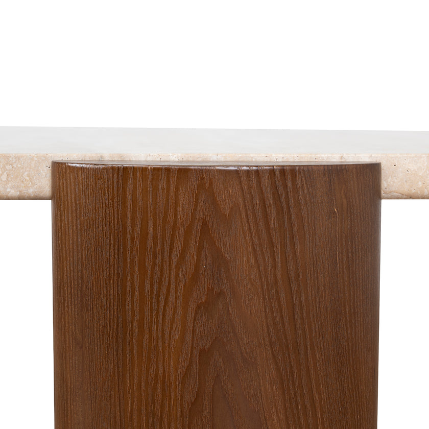 CCF10373-NY 100cm Travertine Coffee Table - Walnut