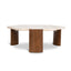 CCF10373-NY 100cm Travertine Coffee Table - Walnut