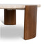 CCF10373-NY 100cm Travertine Coffee Table - Walnut