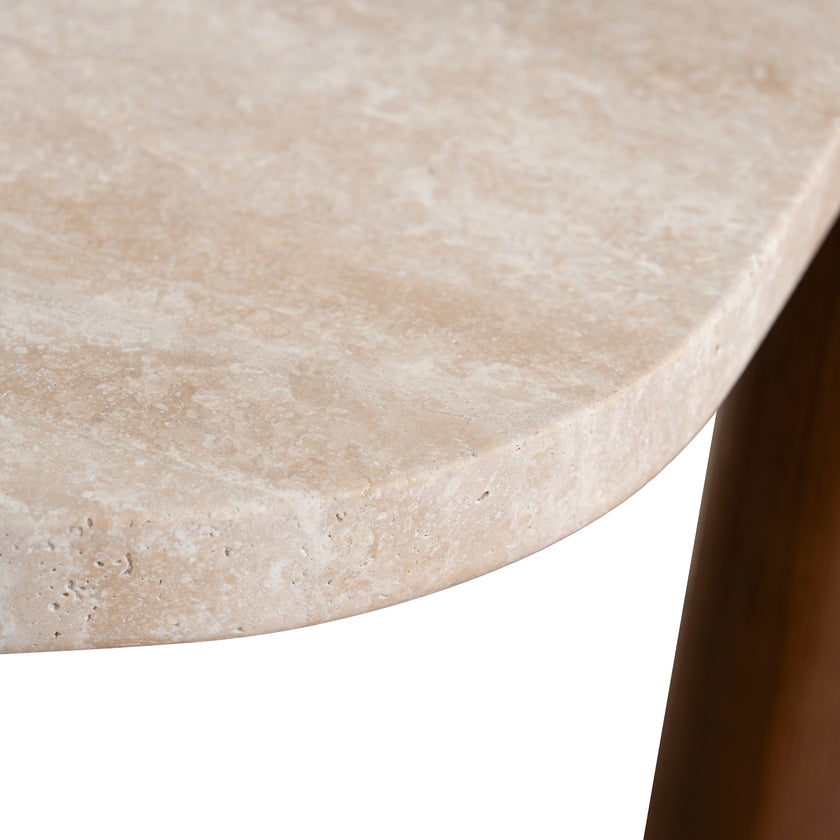 CCF10373-NY 100cm Travertine Coffee Table - Walnut