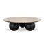 CCF10430-NI 100cm Round Travertine Coffee Table - Black