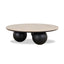 CCF10430-NI 100cm Round Travertine Coffee Table - Black