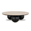 CCF10430-NI 100cm Round Travertine Coffee Table - Black