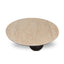CCF10430-NI 100cm Round Travertine Coffee Table - Black