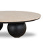 CCF10430-NI 100cm Round Travertine Coffee Table - Black