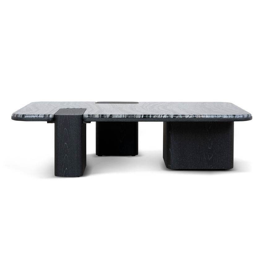 Ex Display - CCF10612-MK 1.2m Marble Coffee Table - Black
