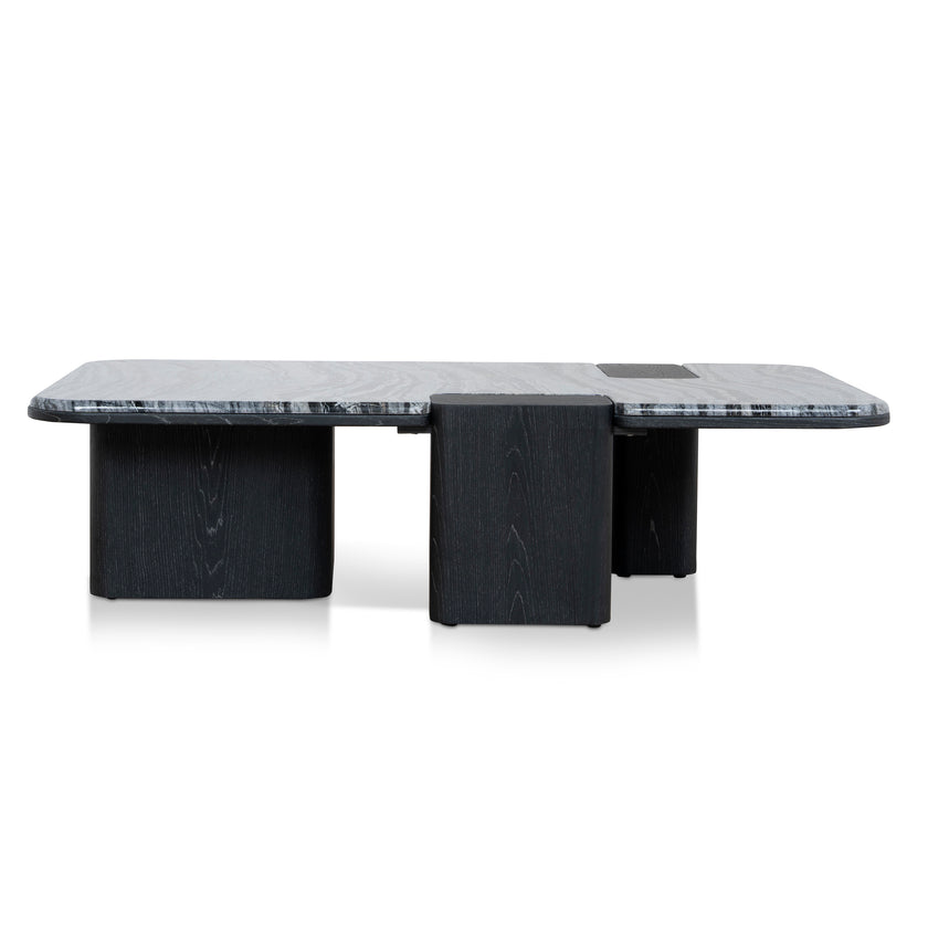 Ex Display - CCF10612-MK 1.2m Marble Coffee Table - Black