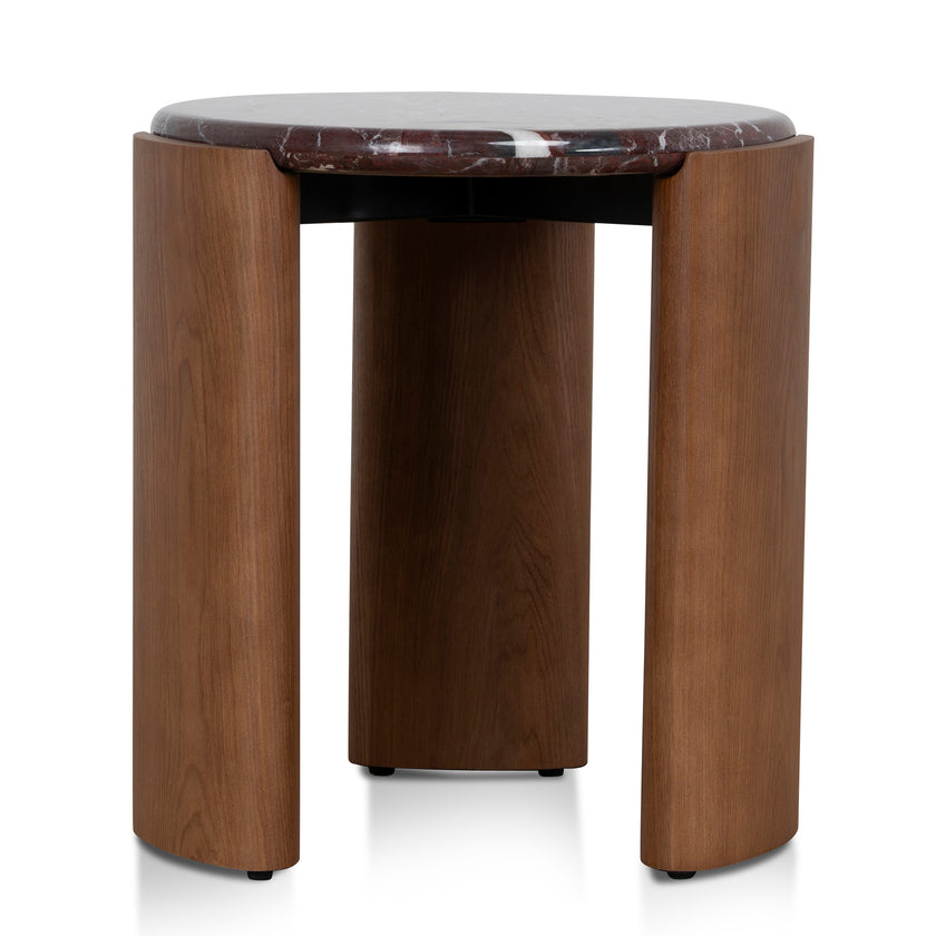 CCF10982-NY Nested Rosso Levanto Marble Coffee Table - Walnut