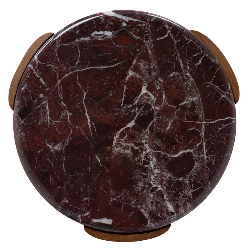 CCF10982-NY Nested Rosso Levanto Marble Coffee Table - Walnut