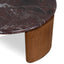 CCF10982-NY Nested Rosso Levanto Marble Coffee Table - Walnut