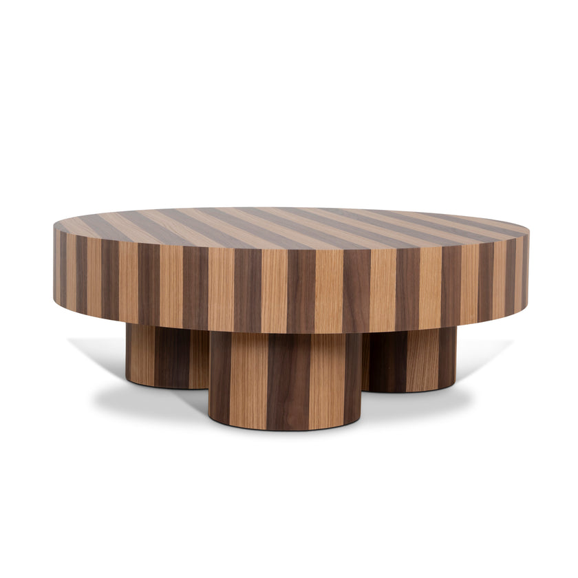 CCF12116-CN 1m Round Coffee Table - Two Tone Natural