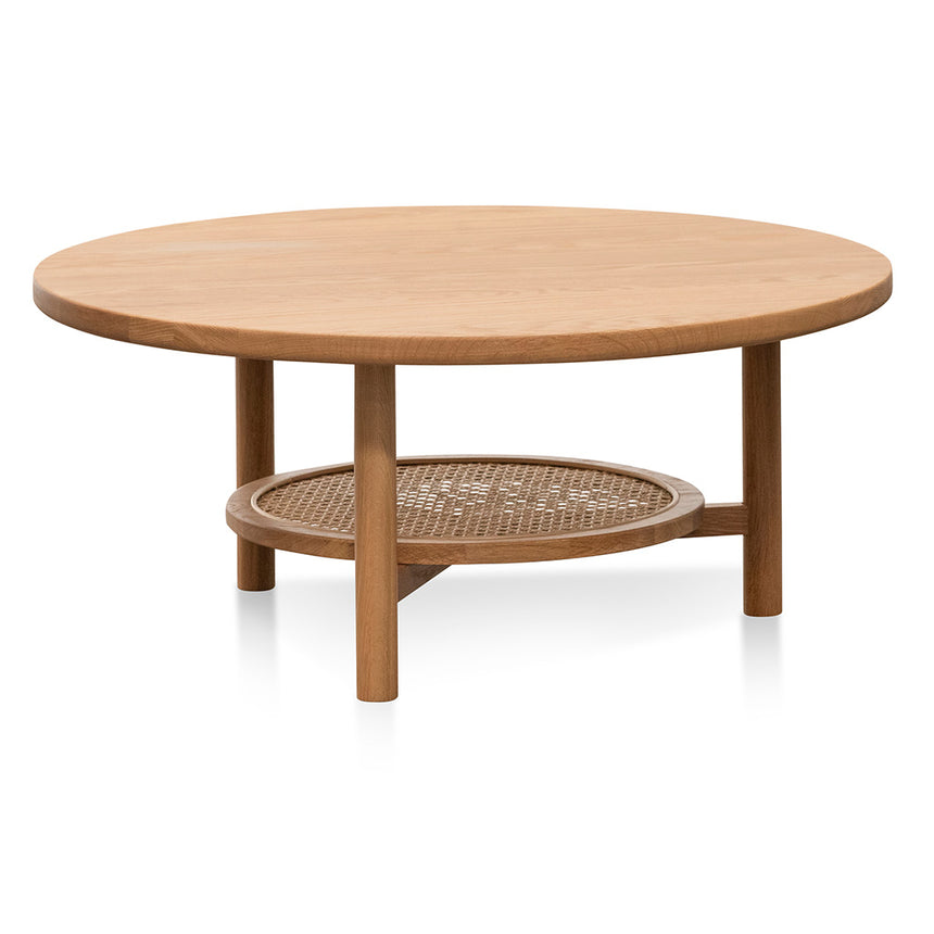 CCF6947-OW Solid Oak Round Coffee Table - Natural