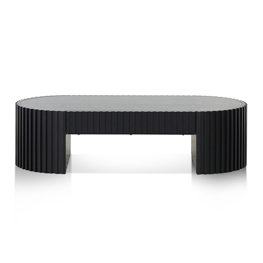 CCF8489-CN 1.3m Oval Coffee Table - Full Black Oak