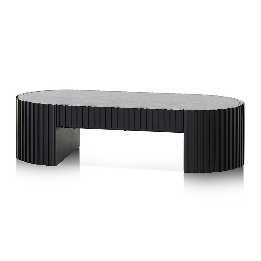 CCF8489-CN 1.3m Oval Coffee Table - Full Black Oak