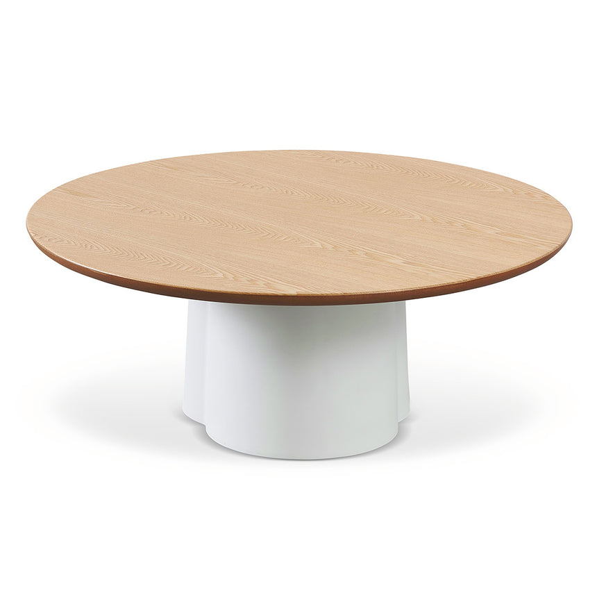 CCF8496-SD 80cm Round Natural Coffee Table - White