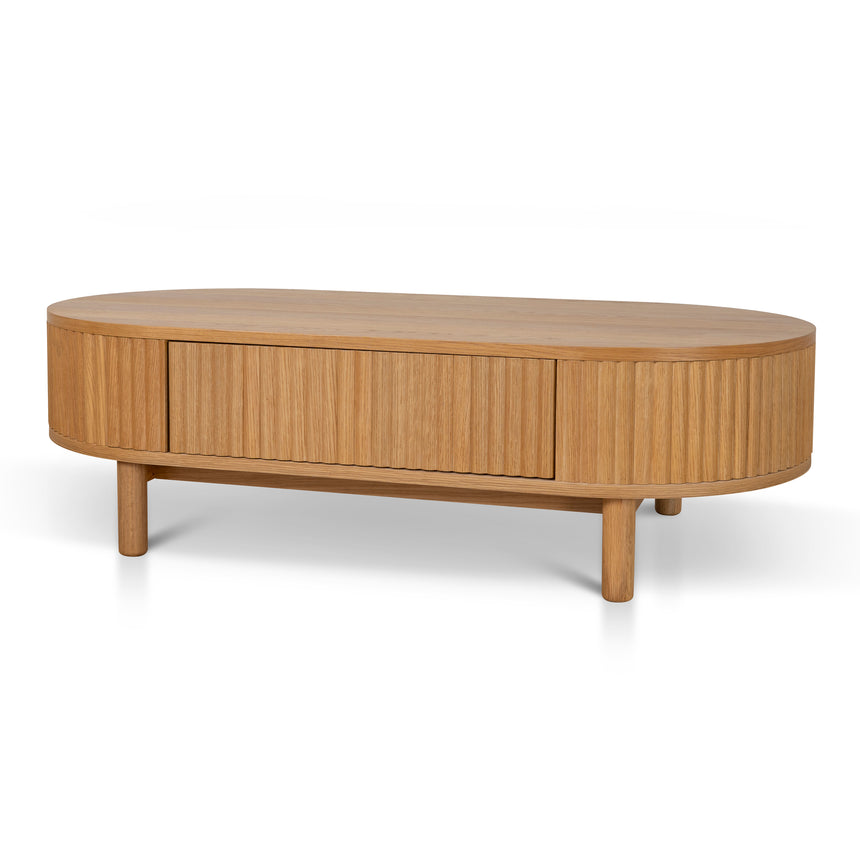 CST10300-CN 60cm Bedside Table - Natural Oak with Marble Top