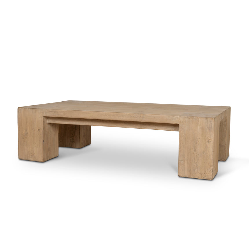 CCF8729-RB 1.2m Travertine Top Coffee Table - White Base
