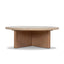 CCF8666-NI Travertine Marble 100cm Round Coffee Table - Light Natural Elm