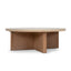 CCF8666-NI Travertine Marble 100cm Round Coffee Table - Light Natural Elm