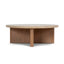 CCF8666-NI Travertine Marble 100cm Round Coffee Table - Light Natural Elm