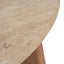 CCF8666-NI Travertine Marble 100cm Round Coffee Table - Light Natural Elm