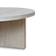 CCF8666-NI Travertine Marble 100cm Round Coffee Table - White Wash