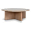 CCF8666-NI Travertine Marble 100cm Round Coffee Table - Light Natural Elm