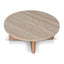 CCF8666-NI Travertine Marble 100cm Round Coffee Table - Light Natural Elm