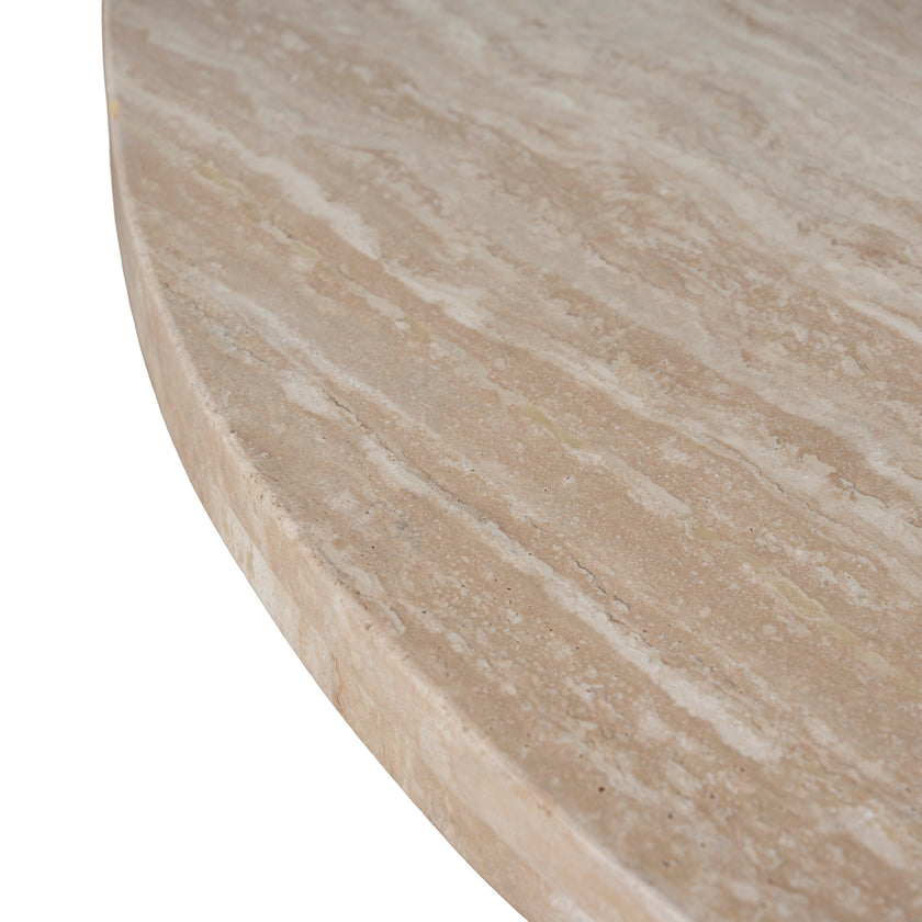 CCF8666-NI Travertine Marble 100cm Round Coffee Table - White Wash