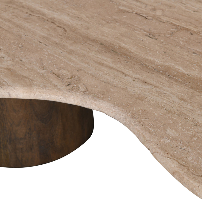 CCF8715-RB 1.2m Travertine Top Coffee Table - Walnut