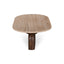 CCF8716-RB 1.2m Travertine Top Oval Coffee Table - Walnut