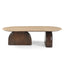 CCF8716-RB 1.2m Travertine Top Oval Coffee Table - Walnut