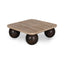 CCF8717-RB 90cm Travertine Top Coffee Table - Walnut